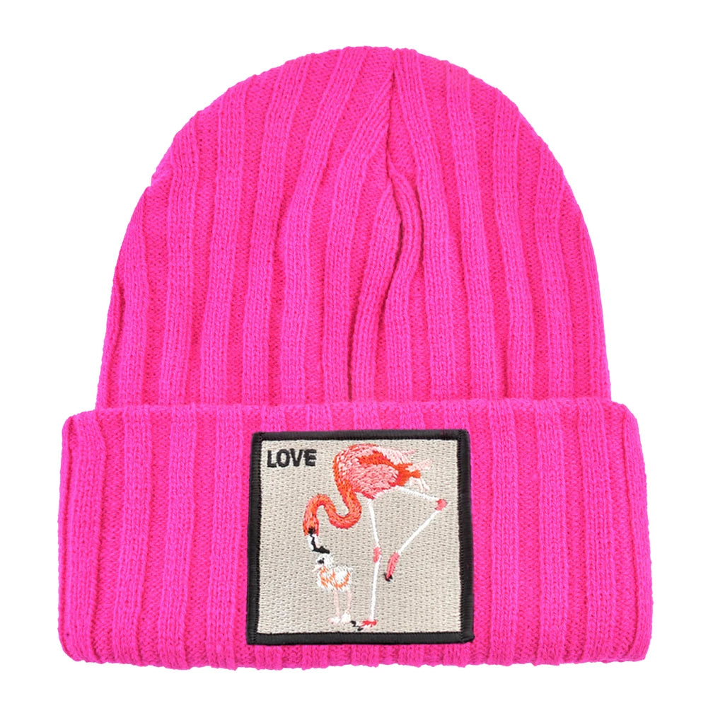 Flamingo Patch Beanie
