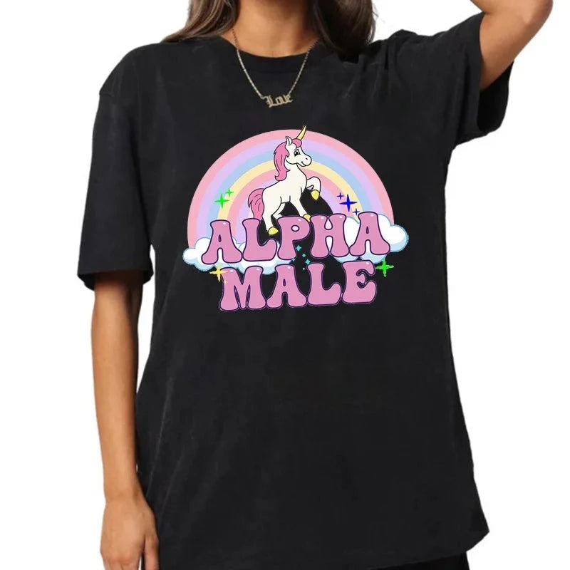 Alpha Male Rainbow Unicorn Tee