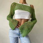 Long Sleeve Smock Crop Top