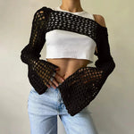Long Sleeve Smock Crop Top