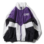 Retro Panel Zip-Up Windbreaker Jacket