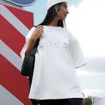 Studded Oversized Longline Sweatshirt