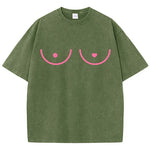 Breast Line-Art Oversized Graphic Tee