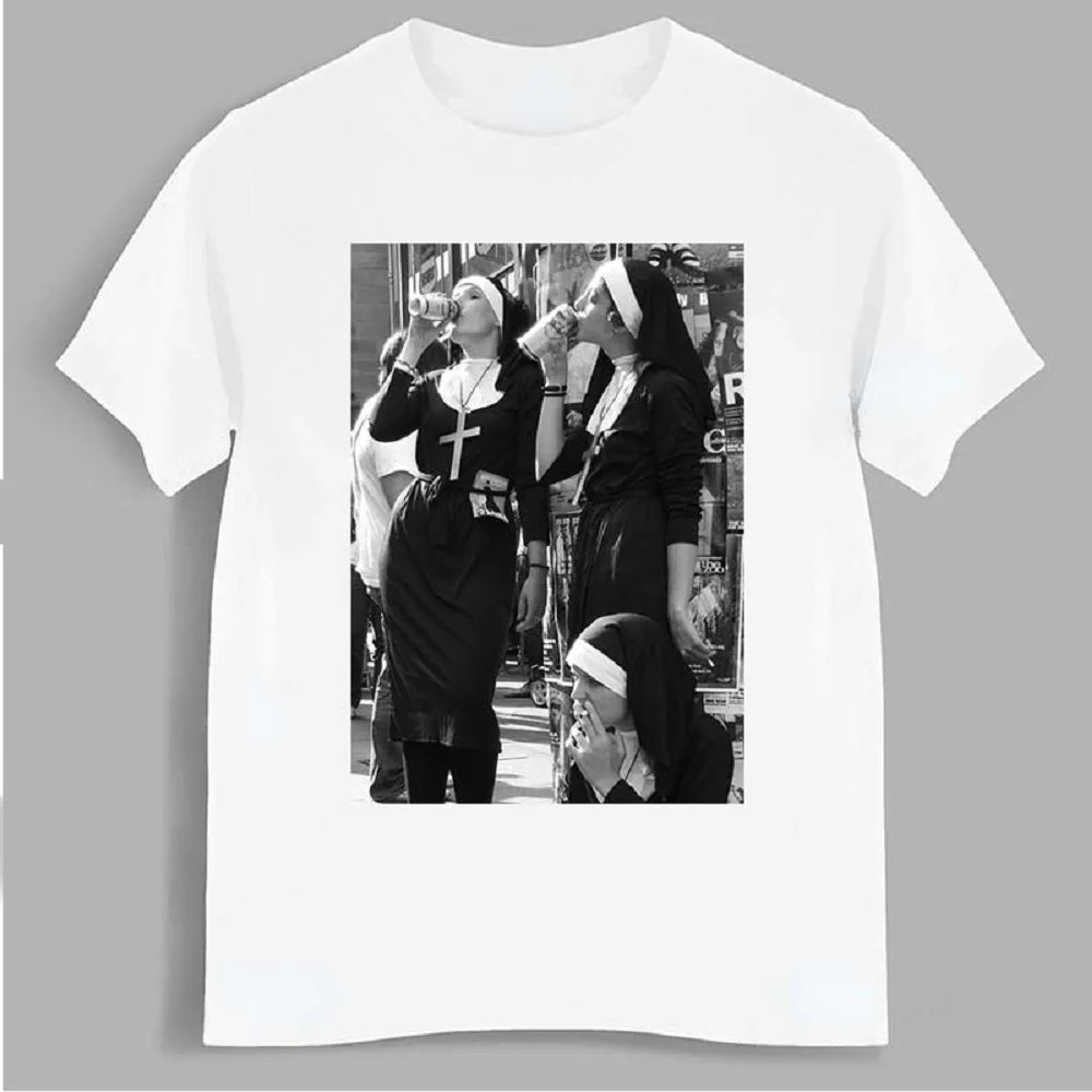 Nuns Smoking and Drinking Tee