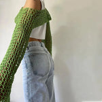 Long Sleeve Smock Crop Top