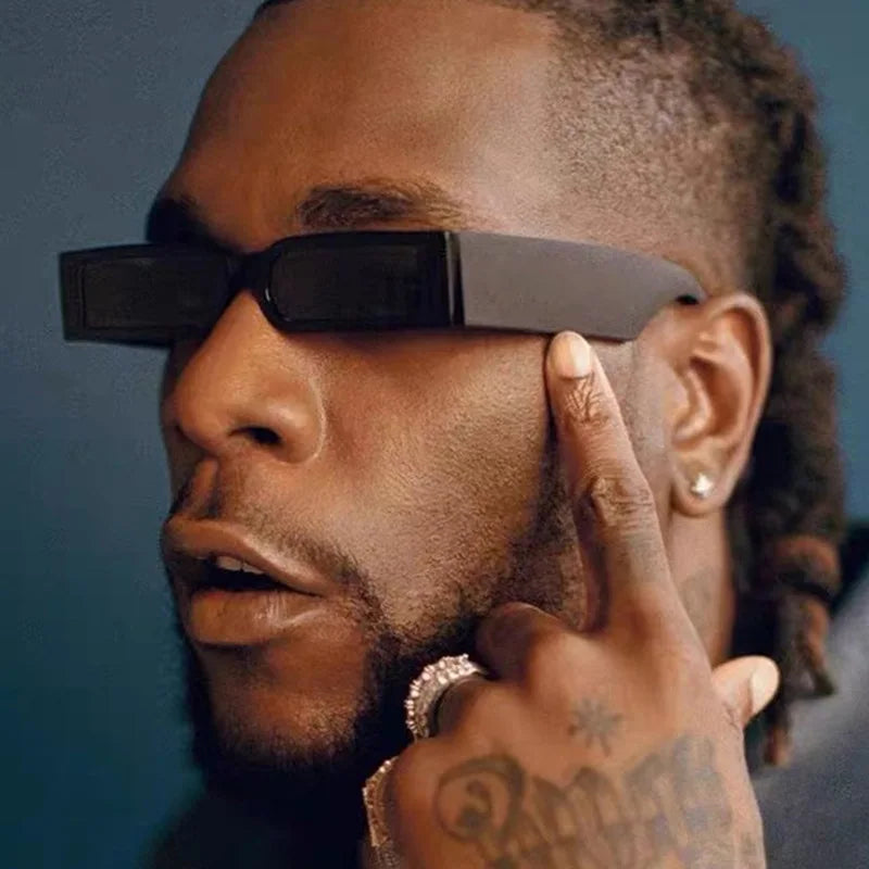 Bold Rectangular Shield Frame Sunglasses