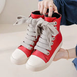 High-Top Lace-Up Zipper Sneakers