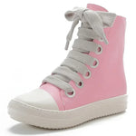High-Top Lace-Up Zipper Sneakers