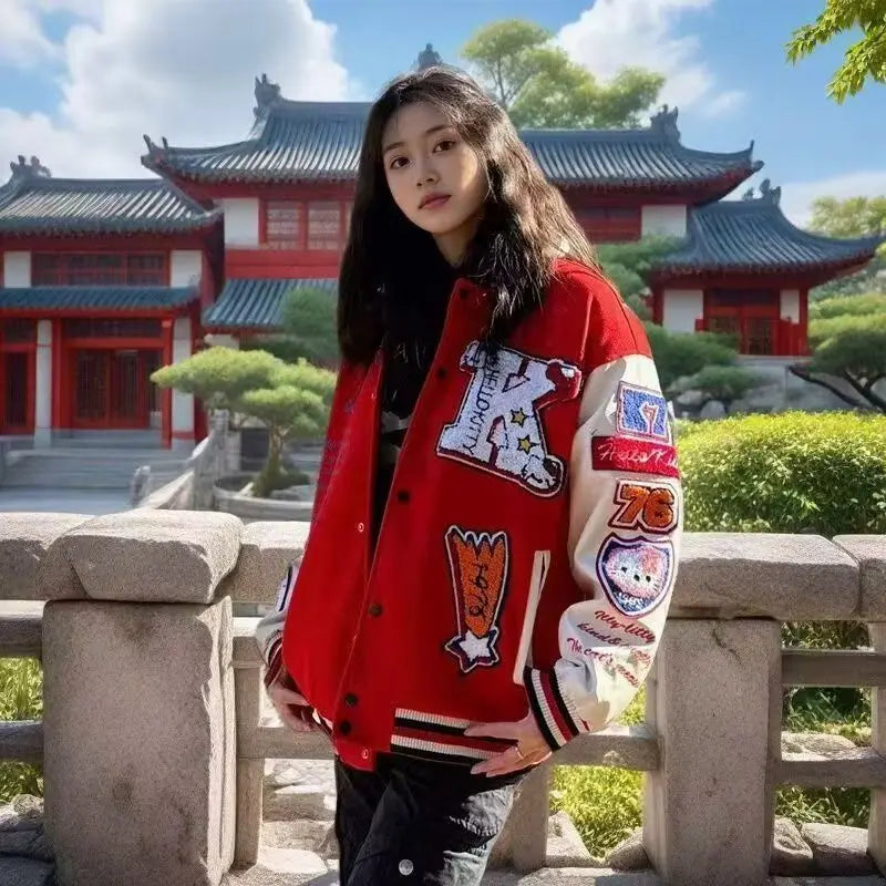 Kitty Retro Varsity Jacket