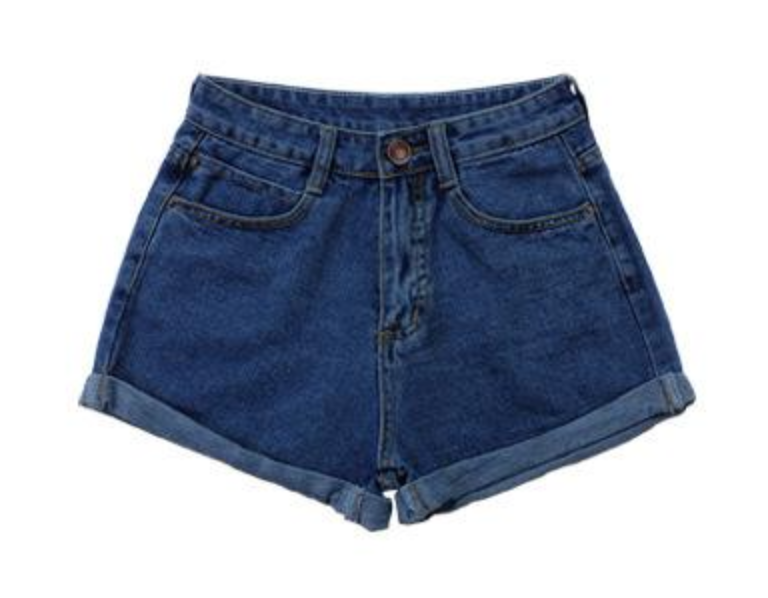 High Waisted Denim Shorts - AESTHEDEX