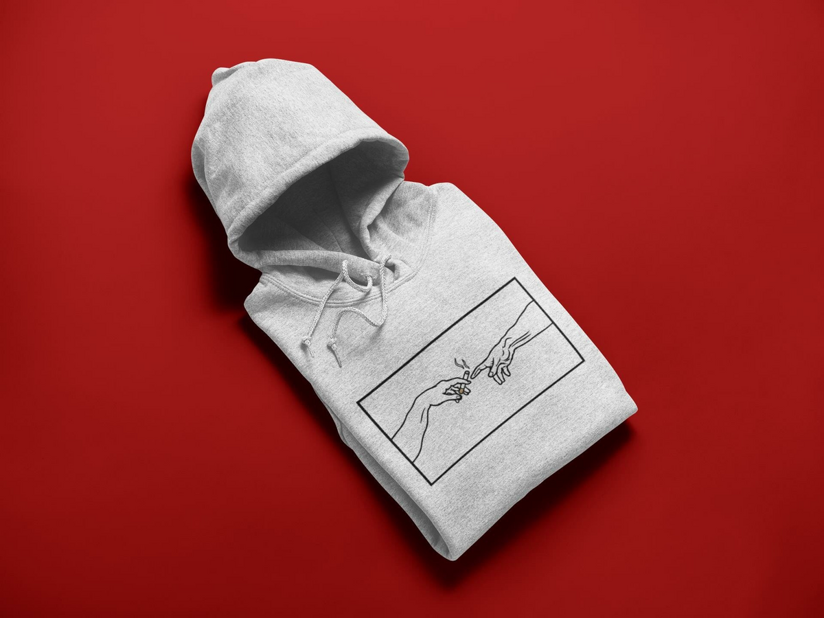 Michelangelo Creation of Adam Smoking Hoodie - AESTHEDEX