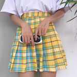 Plaid Pleated Mini Skirt