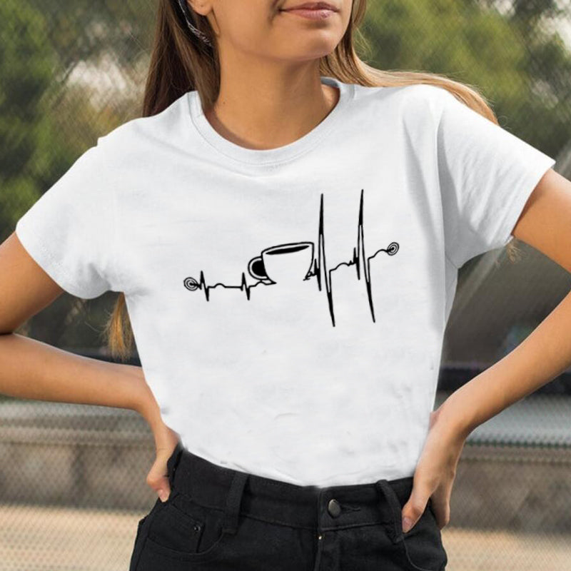Coffee Heartbeat T-Shirt - AESTHEDEX