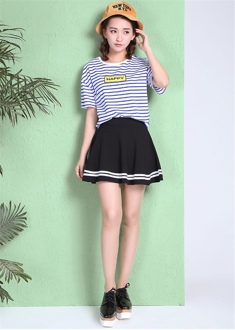 High Waist Pleated Mini Skirt