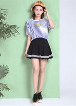 High Waist Pleated Mini Skirt