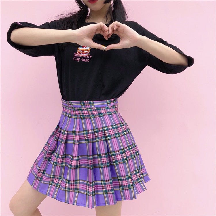 Plaid Pleated Skirt