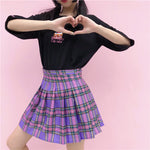 Plaid Pleated Skirt