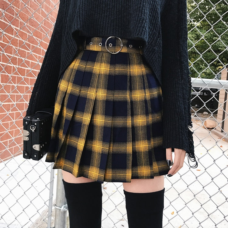 Punk Pleated Mini Skirt