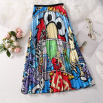 Cartoon Pattern Pleated Skirt