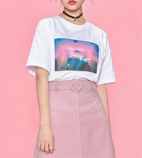 Neon Sunday Tumblr T-Shirt - AESTHEDEX