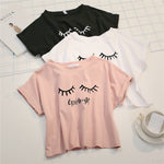 Goodnight Lashes Cropped Tee - AESTHEDEX