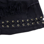 Distressed Black Denim Shorts - AESTHEDEX