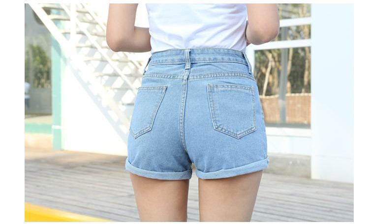 High Waisted Denim Shorts - AESTHEDEX