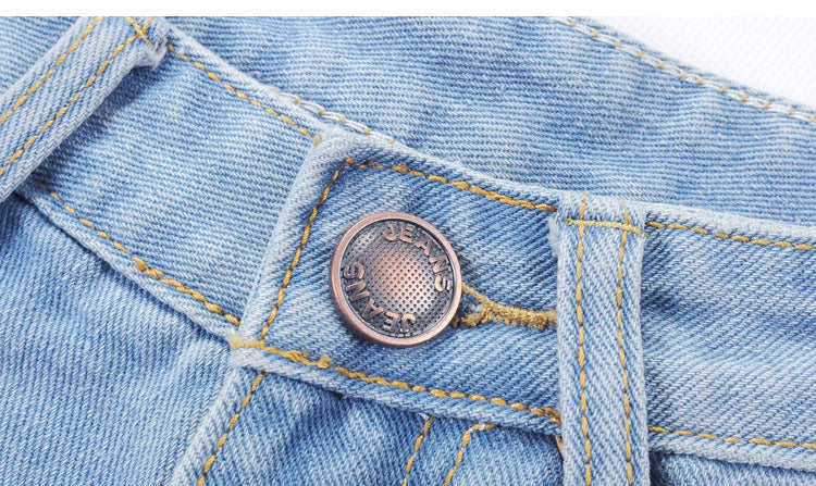 High Waisted Denim Shorts - AESTHEDEX