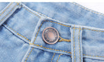 High Waisted Denim Shorts - AESTHEDEX