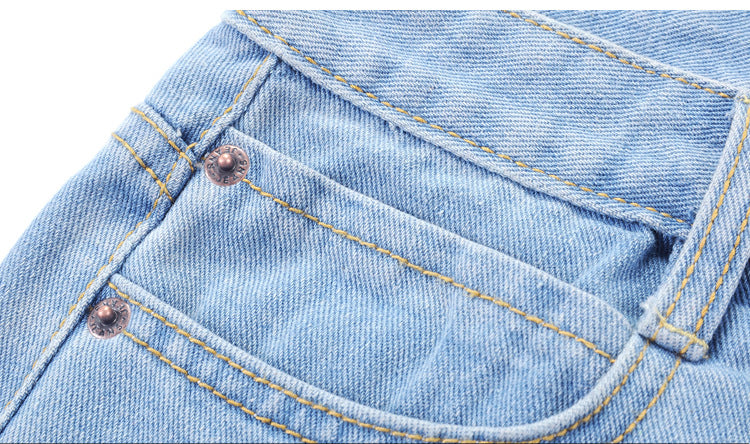High Waisted Denim Shorts - AESTHEDEX