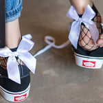 Fishnet Socks With Bow - AESTHEDEX