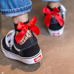 Fishnet Socks With Bow - AESTHEDEX