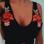 Sexy Rose Embroidery Tank Top - AESTHEDEX