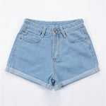 High Waisted Denim Shorts - AESTHEDEX