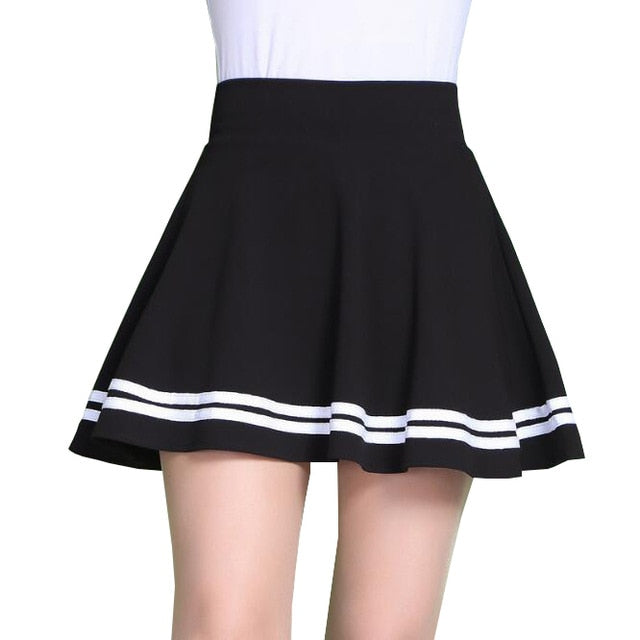 High Waist Pleated Mini Skirt