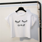 Goodnight Lashes Cropped Tee - AESTHEDEX