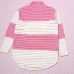 Turtleneck Rainbow Striped Sweater - AESTHEDEX