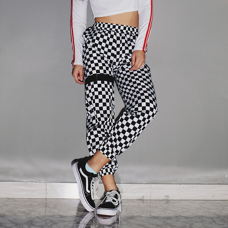 Checkerboard Streetwear Pants - AESTHEDEX