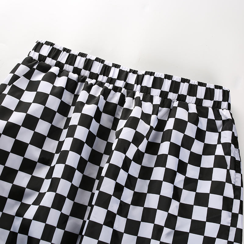 Checkerboard Streetwear Pants - AESTHEDEX