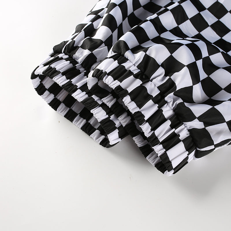 Checkerboard Streetwear Pants - AESTHEDEX