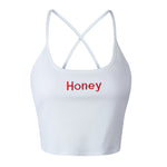 Honey Embroidery Crop Top - AESTHEDEX