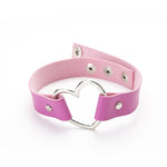 Heart Studded Choker Necklace - AESTHEDEX