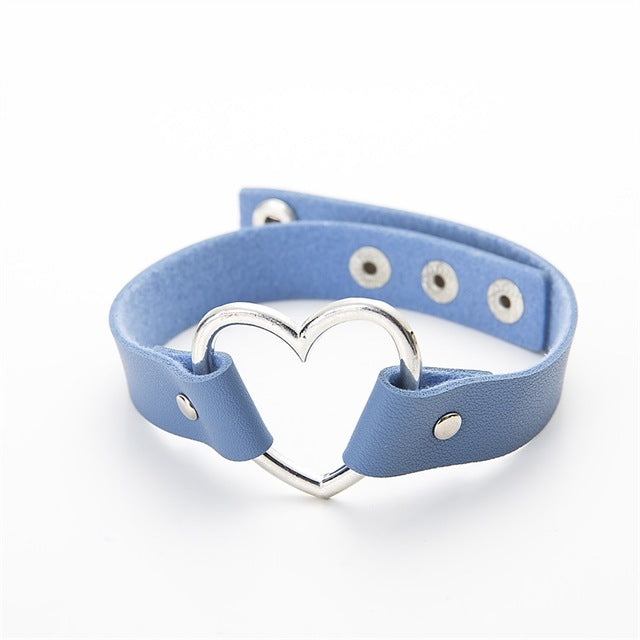 Heart Studded Choker Necklace - AESTHEDEX