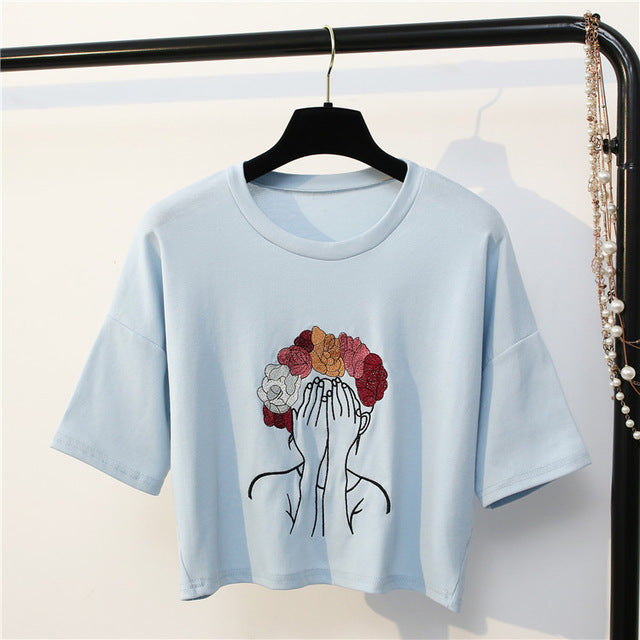 Flower Girl Cropped Tee - AESTHEDEX