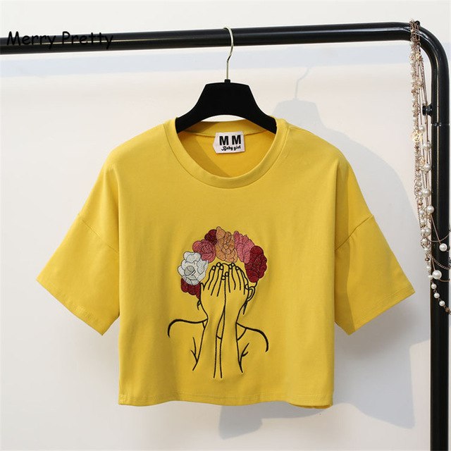 Flower Girl Cropped Tee - AESTHEDEX