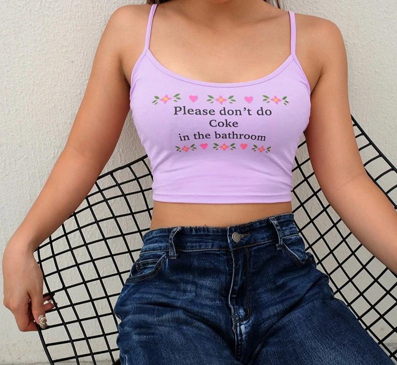 Please Don't do Coke in the Bathroom Tank Top - AESTHEDEX
