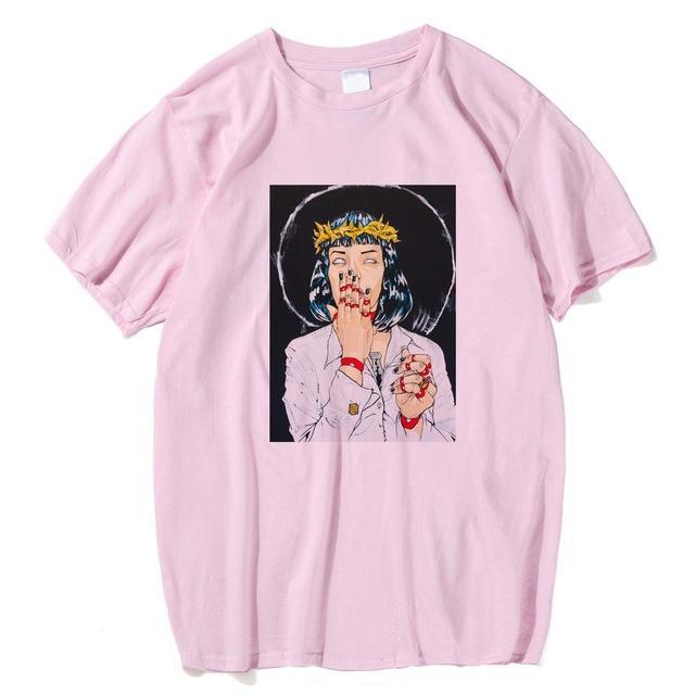 Virgin Mary Mia Wallace T Shirt - AESTHEDEX