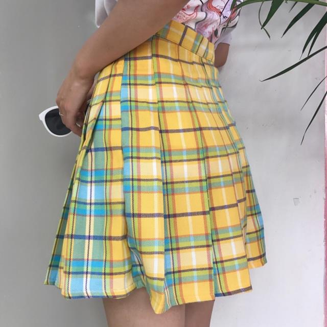 Plaid Pleated Mini Skirt