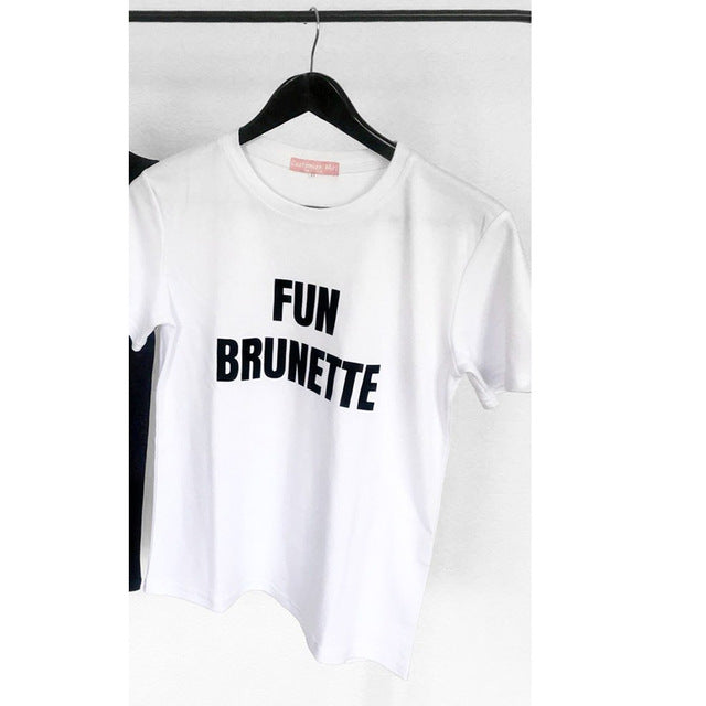 Fun Brunette, Smart Blonde T-Shirt - AESTHEDEX
