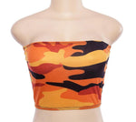 Camo Sleeveless Crop Top - AESTHEDEX